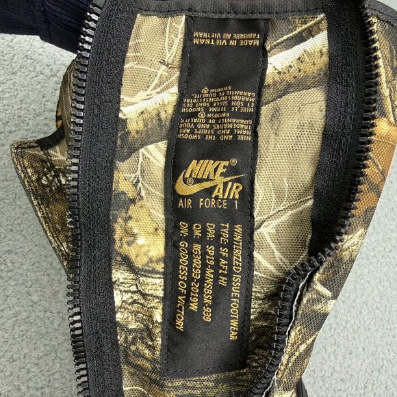 Nike Air Force 1 High Mens 9.5 Shoes Black Camo SF Realtree Zip 2019 Sneakers - Picture 10 of 12